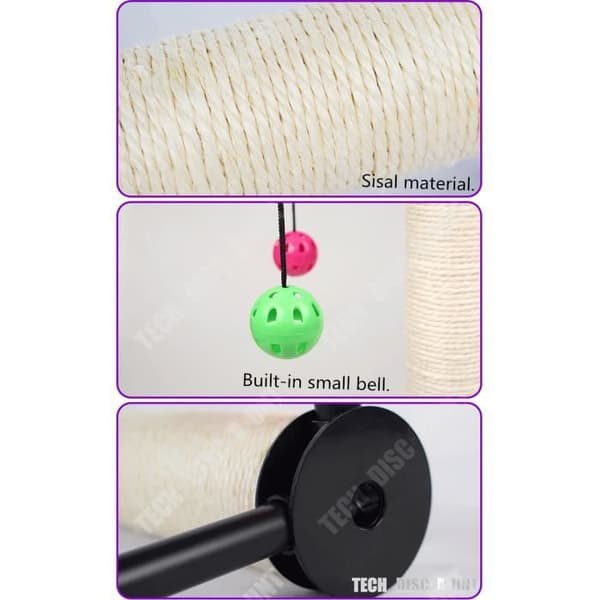 TD® skrapstolpe med klockor kattträd för sisalstolpe rep vertikal billig vuxendesign stor stor liten stam skrapare grå