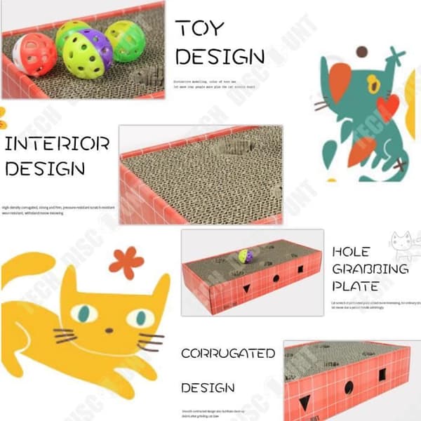 TD® Scratcher Cat Lekklor Husdjur Wellpapper Skrapa stolpe Halm Skrapbräda Skrapa Vässa Stark kartong