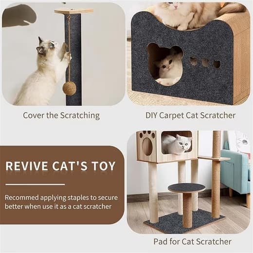 Lollanda Självhäftande klösplatta för katt, väggskydd för klösplatta, klösplatta för soffa, kattklösmatta, hörn DIY