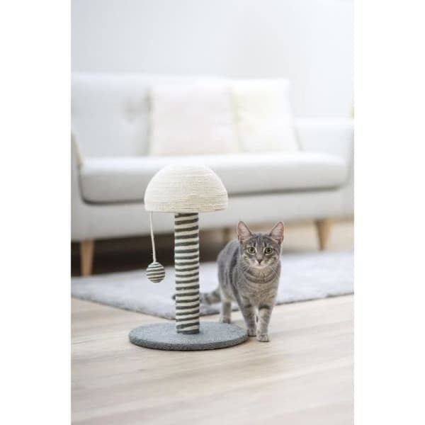 KERBL - Klösträd för katt - Stam 42 cm - FUNGHI - Grå/vit - Sisal - Bas: ø 30 cm