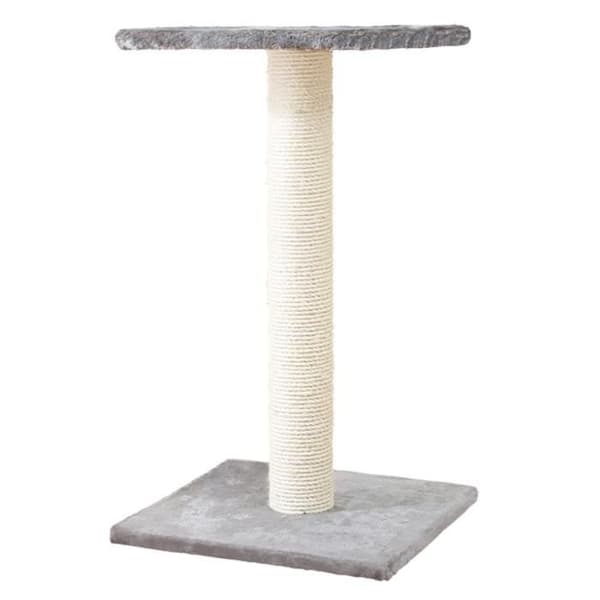TRIXIE Espejo Skrapstolpe Kattträd Höjd 69 cm platinagrå plysch och naturlig sisal