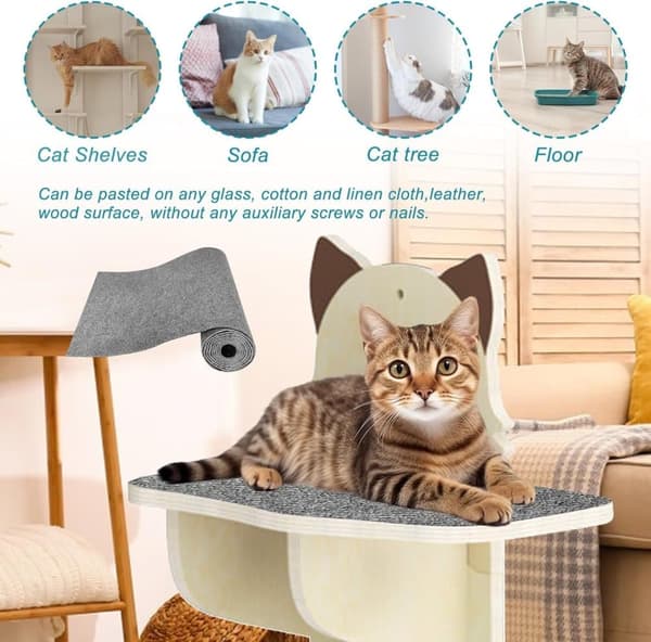 OBOSOE 30×100cm Självhäftande klösplatta för katt, väggskydd för klösplatta, klösplatta för soffa, kattklösmatta, hörn DIY