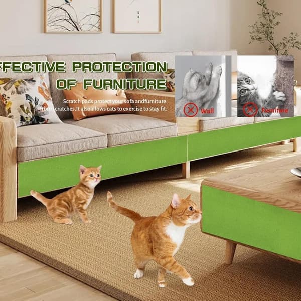 Lollanda Cat Scratching Pad itseliimautuva graffitimatto kissoille seinä- ja kulmasuoja huonekaluille, DIY raapimismatto kissalle
