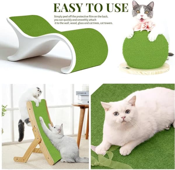 Lollanda Cat Scratching Pad itseliimautuva graffitimatto kissoille seinä- ja kulmasuoja huonekaluille, DIY raapimismatto kissalle