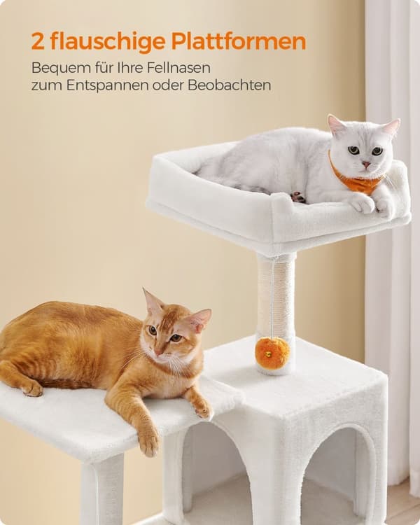 Klösträd för katt, 143 cm, katttorn, flera nivåer