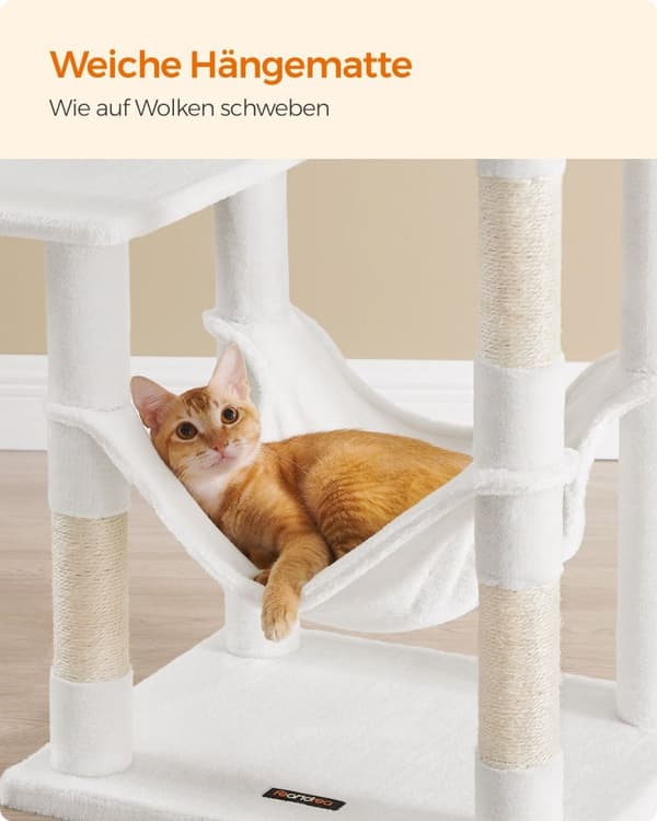 Klösträd för katt, 143 cm, katttorn, flera nivåer