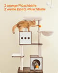 Miniatyrbild 2 av 7: Klösträ för katt med kattlåda 185 cm hög klösträ för katt klösträ plattform tvättbar kudde