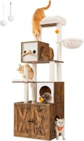 Miniatyrbild 1 av 7: Klösträ för katt med kattlåda 185 cm hög klösträ för katt klösträ plattform tvättbar kudde