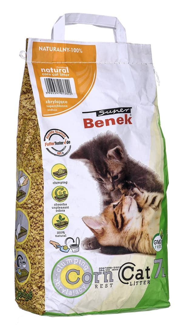 CERTECH Super Benek Corn Cat - kattmajsströ klumpar 7l