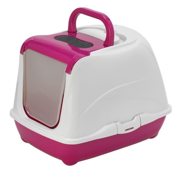 Kattlåda Flip Cat 50x39x37cm varm rosa