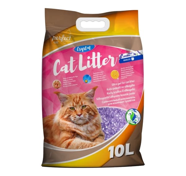Silica Gel Grystal kattegrus lavendel 10L