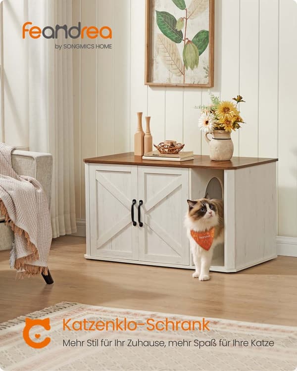 Kattehus, Feandrea PCL012W01, 85x48.5x50 cm, Honningbrun