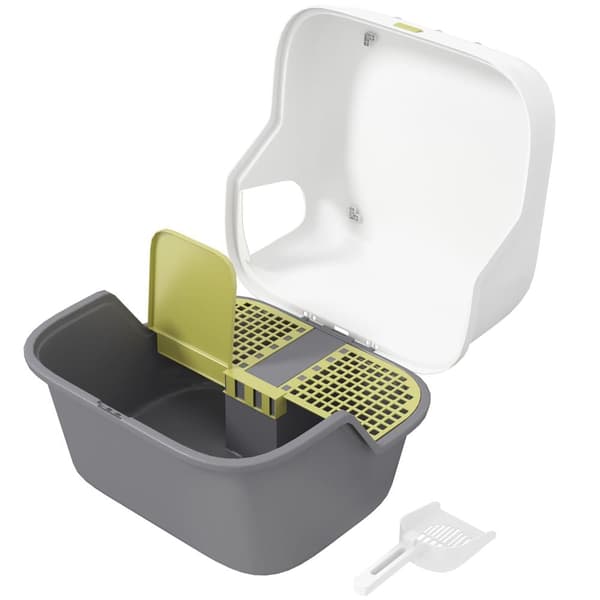 Katte Toilet med Låg, 50x50x39 cm, Creme Hvid