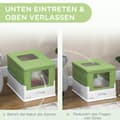 Pikkukuva 5 / 9: Kissanhiekkalaatikko, 47,5x35,5x36,7 cm, valkoinen ja vihreä