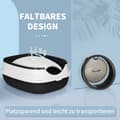 Miniatyrbillede 7 af 9: Katte Toilet med Låg, 52x41x38 cm, Hvid-Sort