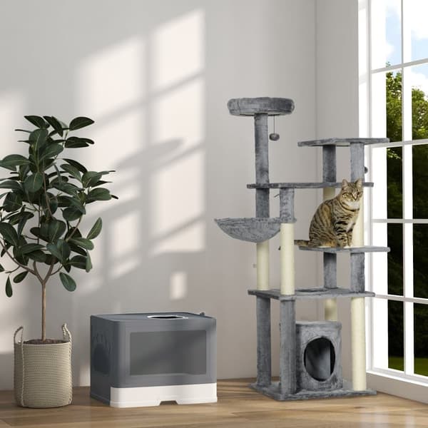 Katte Toilet, 48.5x38x36.5 cm, Grå