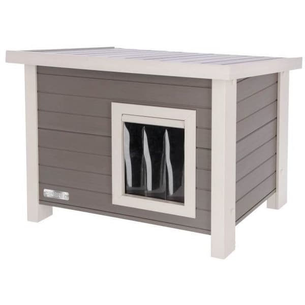 Katthus - KERBL - ECO Eli - Grå / Vit - 57 x 45 x 43 cm