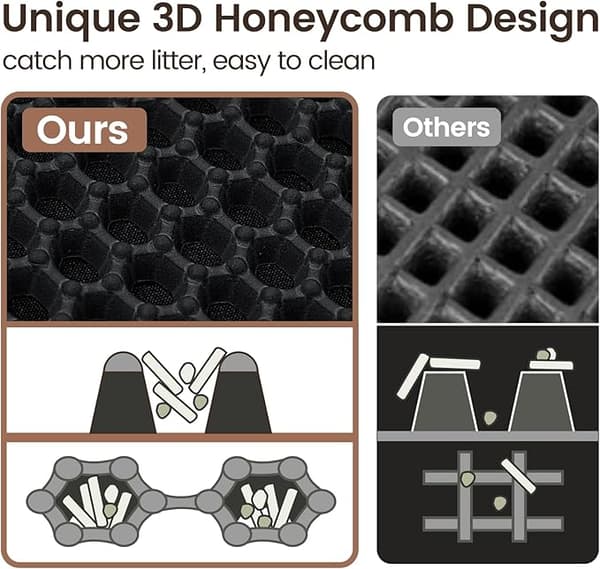OBOSOE kattebakkemåtte, kattebakkemåtter med honeycomb-design, skridsikre og vandtætte