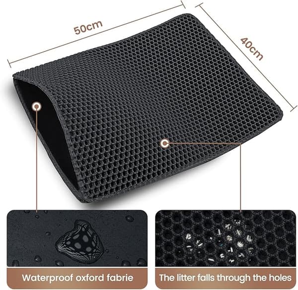 OBOSOE kattebakkemåtte, kattebakkemåtter med honeycomb-design, skridsikre og vandtætte