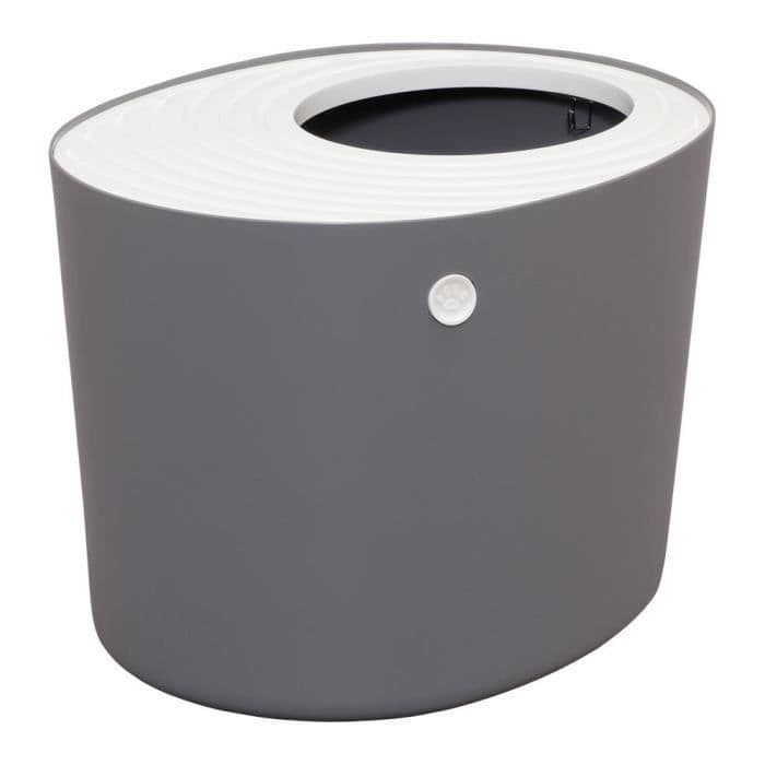 IRIS OHYAMA Top Entry Cat Litter Box toalettartiklar med lock - PUNT-530 - Plast - 53 x 41 x 37 cm - Grå - För katter