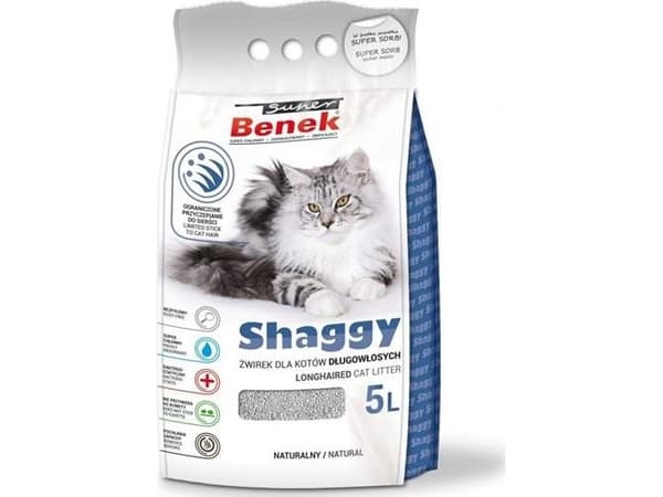 Żwirek dla kota Super Benek Shaggy naturliga 5 l