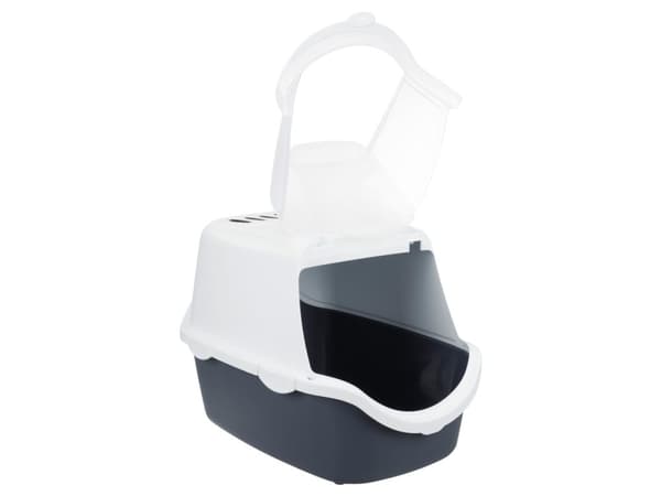 Trixie Vico Open Top Litter Tray, with hood, 40 × 40 × 56 cm, blue-