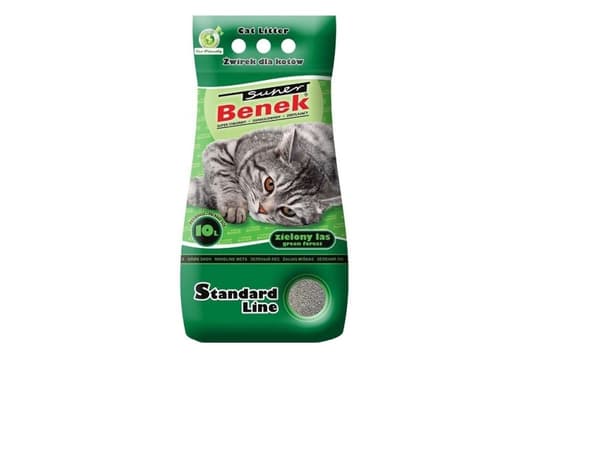 SUPER BENEK STANDARD Kattegrus Bentonit grus Grøn skov 10 l