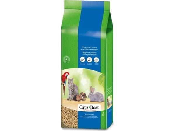 CAT’S BEST Universal, 40 l, Gryn, Chincilla, Tamiller, Guinea pig, Hamster, Kanin, 22 kg, Papperspåse