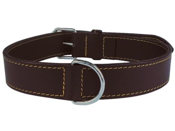 Zolux LEATHER LINED COLLAR 65MM BRN