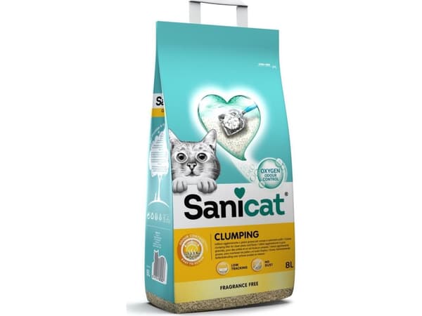 Cat litter Sanicat Clumping, litter, for cats, bentonite, odorless, 8l, clumping