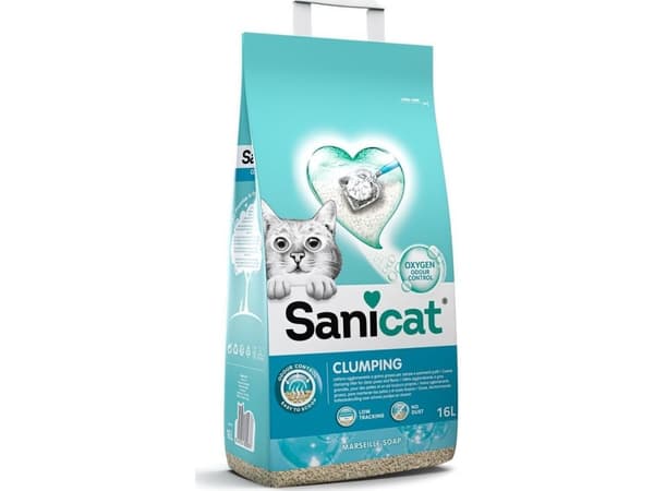 Sanicat Clumping Cat Litter, Cat Litter, Bentonite, Marseille Soap, 16l, Clumping