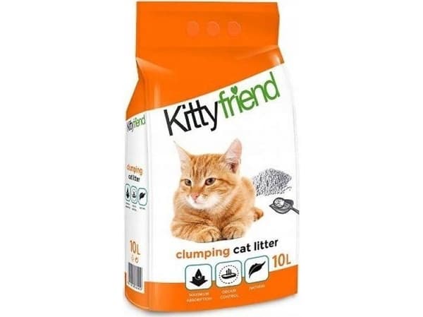 Sanicat Kittyfriend kattsand, kattsand, för katter, bentonit, 10L, klumpbildande