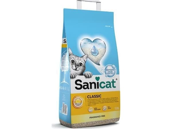 Sanicat Classic kattsand, kattsand, oparfymerad, 10L