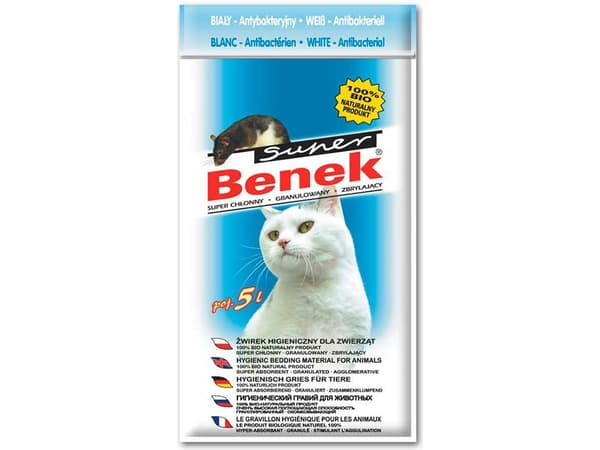 Certech Super Benek White Antibacterial - Klumpande kattströ 5 l