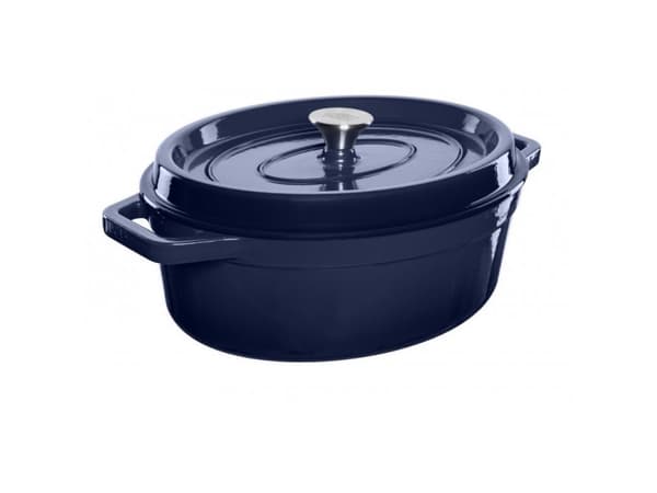 Grand Feu Oval Poud Type Pot med lokk 5,6L Kapasitet Blå farge (OVALBLUE)