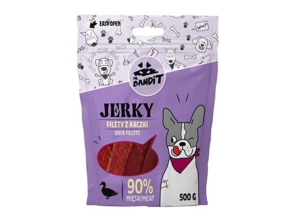 Mr Bandit Mr Bandit JERKY Filety z kaczki 500g - naturlig przysmak dla psa
