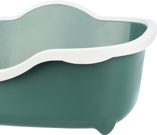 Trixie Davio cat litter tray, with rim, 56×26×39 cm, green/white