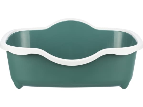 Trixie Davio cat litter tray, with rim, 56×26×39 cm, green/white