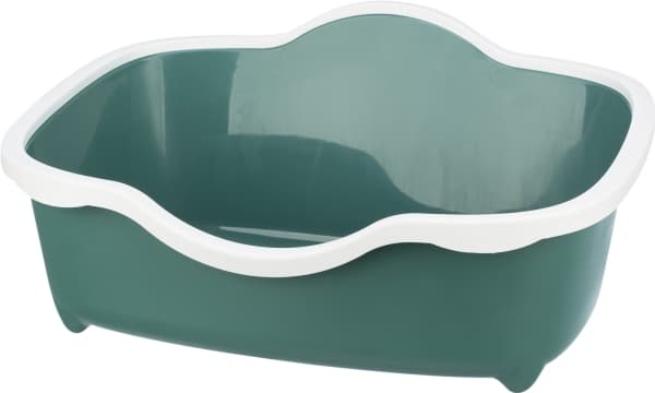 Trixie Davio cat litter tray, with rim, 56×26×39 cm, green/white
