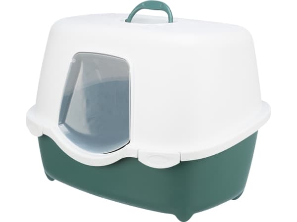 Trixie Davio Top cat litter tray, w/hood, 56×39×39 cm, green/white