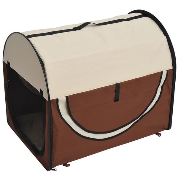 Rootz hopfällbar hundtransportlåda - brun - tyg, PVC, stål - 18,11 cm x 14,17 cm x 16,14 cm
