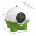 Miniatyrbild 3 av 6: Rootz kattsandlåda - Sil - Skopa - Katter upp till 4 kg - Lätt att rengöra - Söt design - Plast - Grön + Vit - 53L x 51W x 48H cm