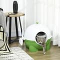 Miniatyrbild 2 av 6: Rootz kattsandlåda - Sil - Skopa - Katter upp till 4 kg - Lätt att rengöra - Söt design - Plast - Grön + Vit - 53L x 51W x 48H cm