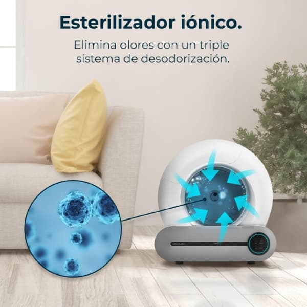 Cecotec Self-cleaning litter box, triple deodorisation system, Wi-Fi and screen control, silent and safe with infrared sensor.