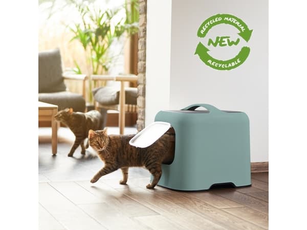 Rotho BIALA, Katt, Kattsandlåda med tak, Grön, Plast, 395 mm, 510 mm