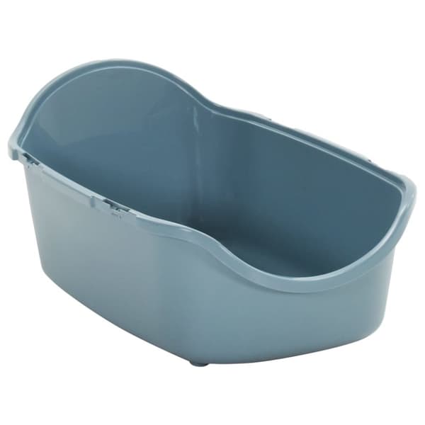 vidaXL Kattlåda med lock vit och blå 56x40x40 cm PP -  Kattlådor