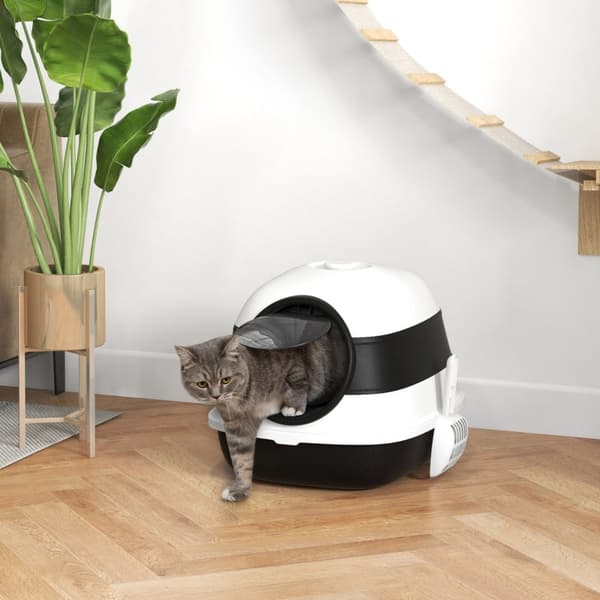 Rootz PawHut Cat WC - hiekkalaatikko - Cat Loo - Estää roskien leviämistä - Hajunhallinta - Helppo puhdistaa - 52cm x 41cm x 38cm - Muovi, ABS