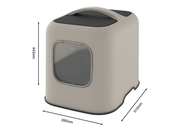 Rotho BIALA, Katt, Kattedo med lokk, Beige, Plast, 395 mm, 510 mm