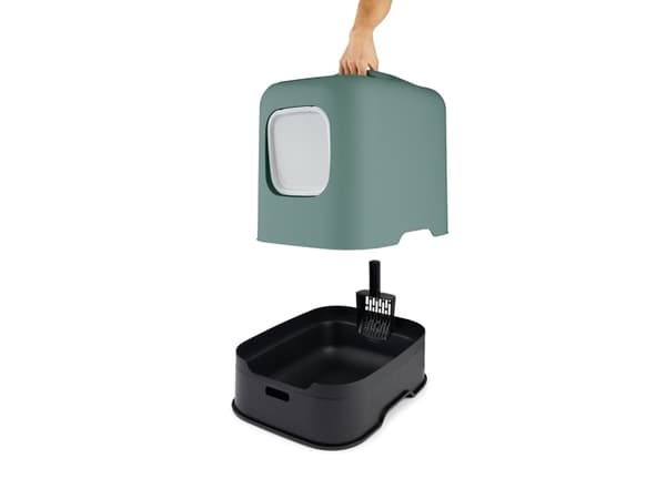 Rotho BIALA, Katt, Kattsandlåda med tak, Grön, Plast, 395 mm, 510 mm