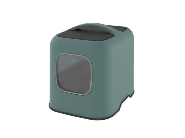Rotho BIALA, Katt, Kattsandlåda med tak, Grön, Plast, 395 mm, 510 mm
